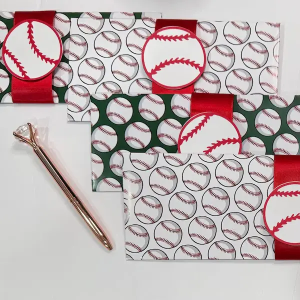 Baseball themed money envelopes