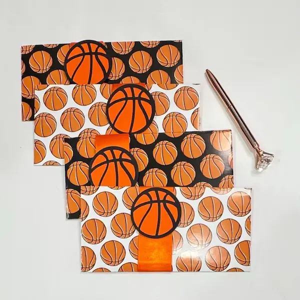 Basketball themed money envelopes