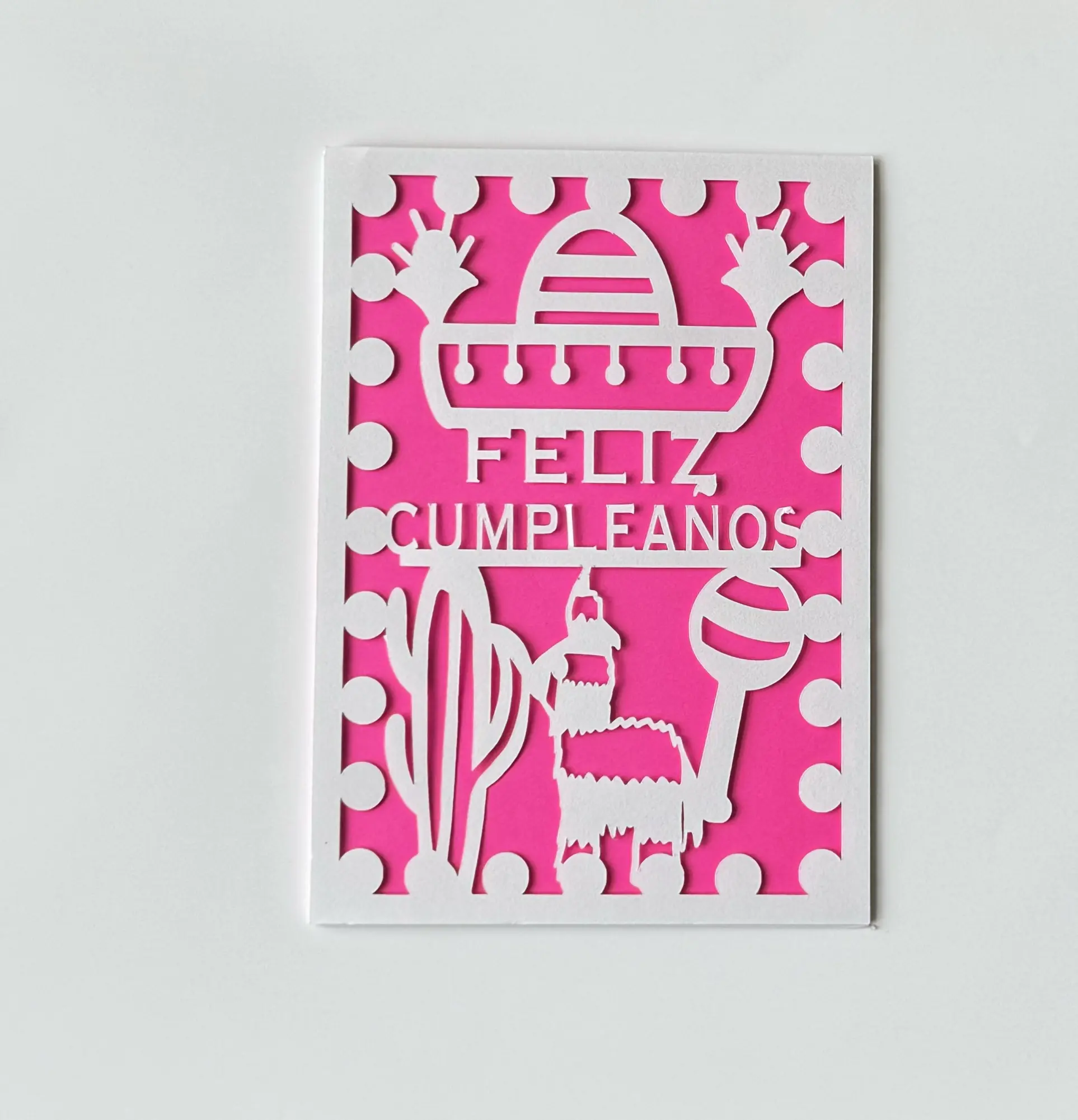 Feliz Cumpleaños Card (Pink)