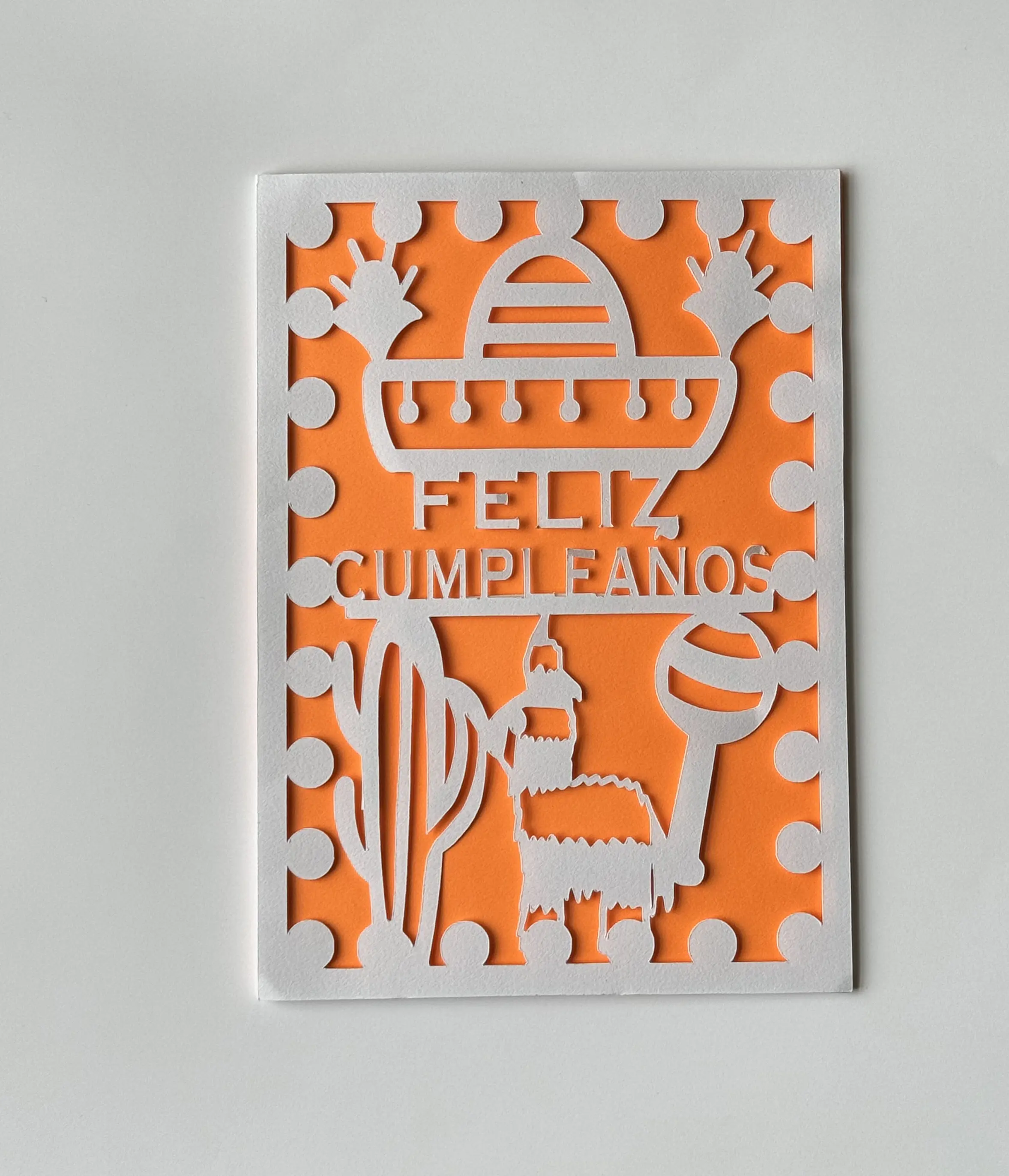 Feliz Cumpleaños Card (Orange)