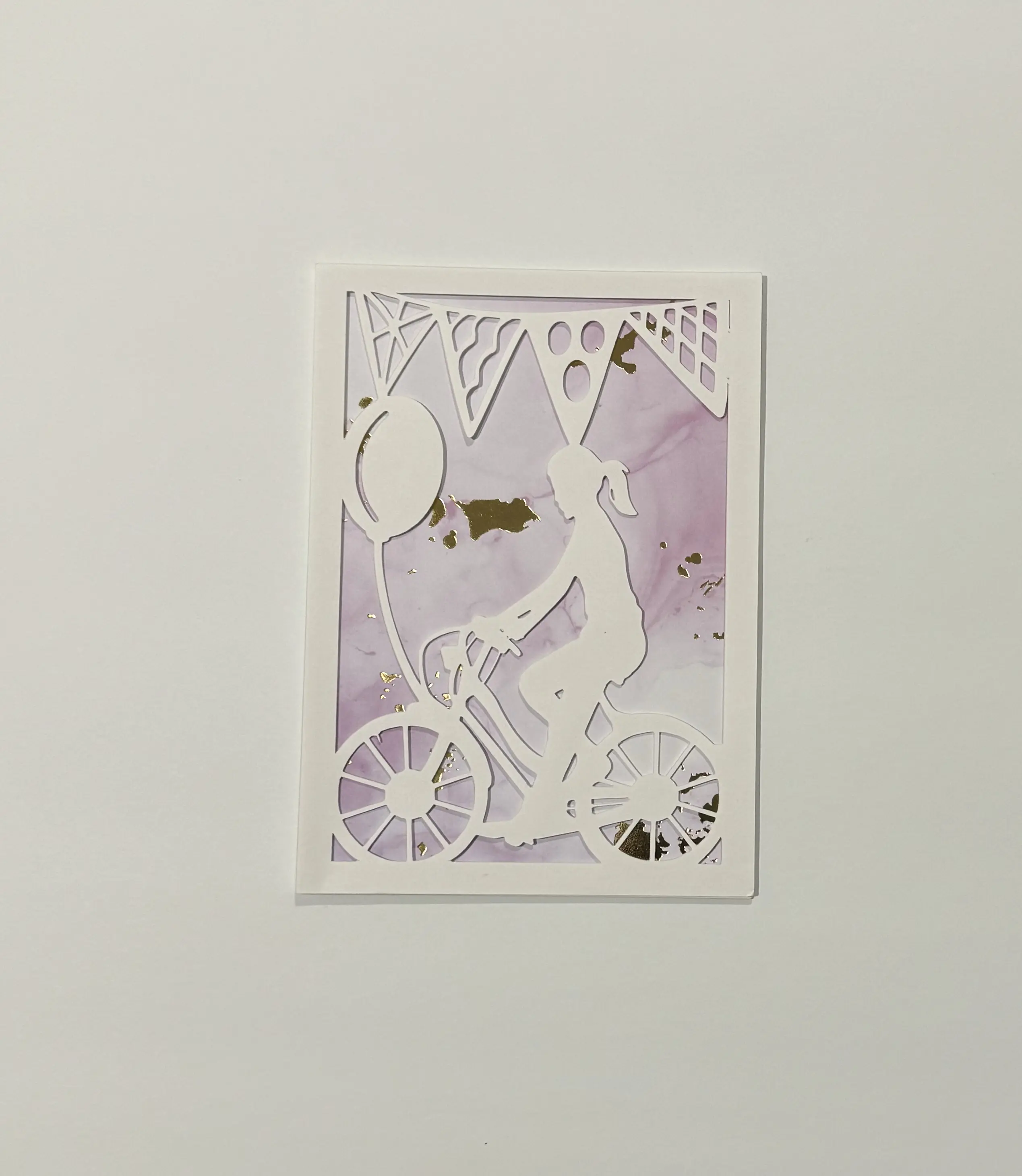 Cycle Greeting Card (Pink)