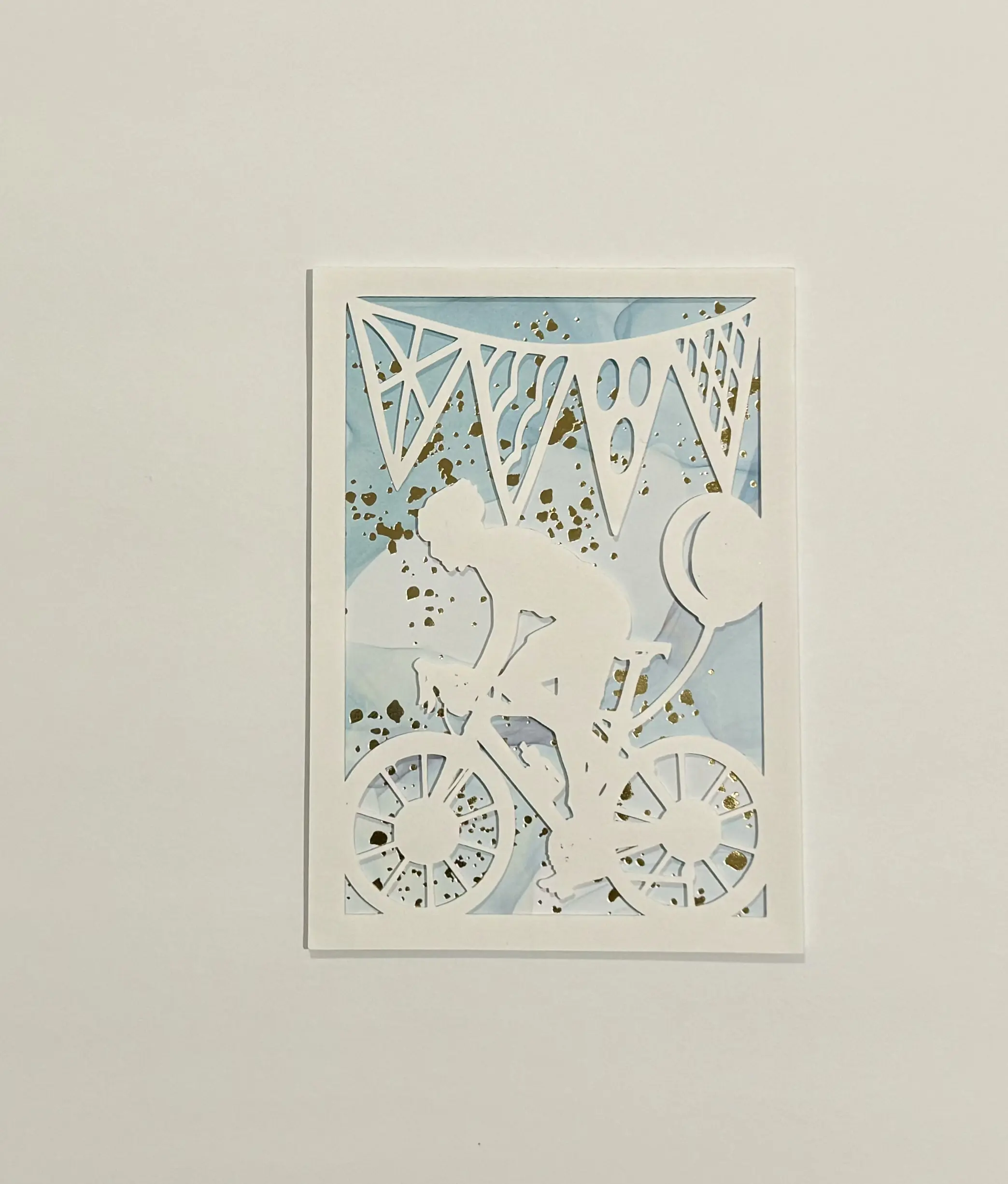 Biking Birthday Card (Light Blue)