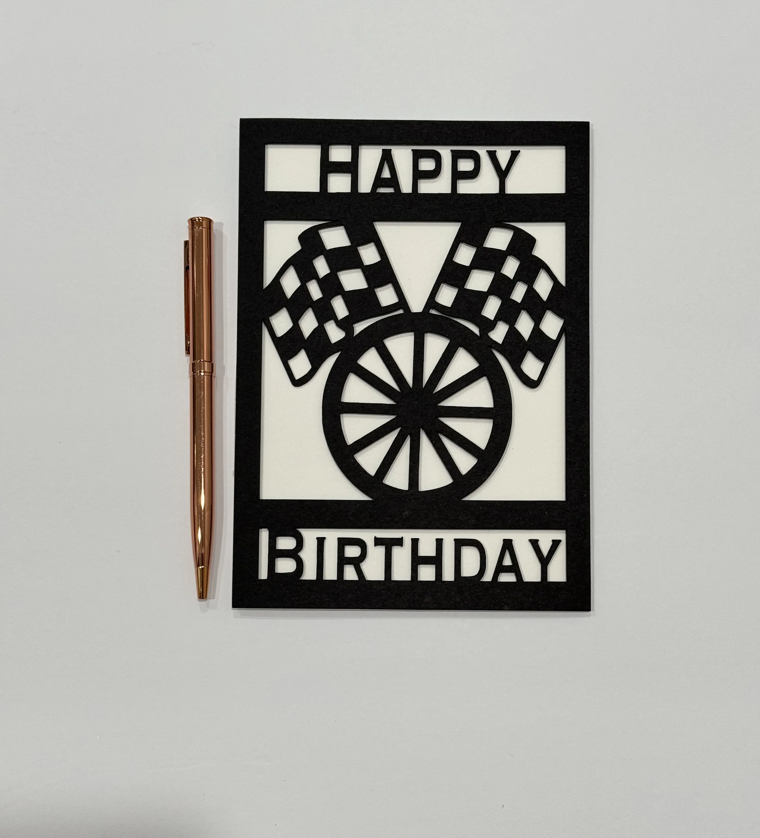 Racing Birthday Card (Black)