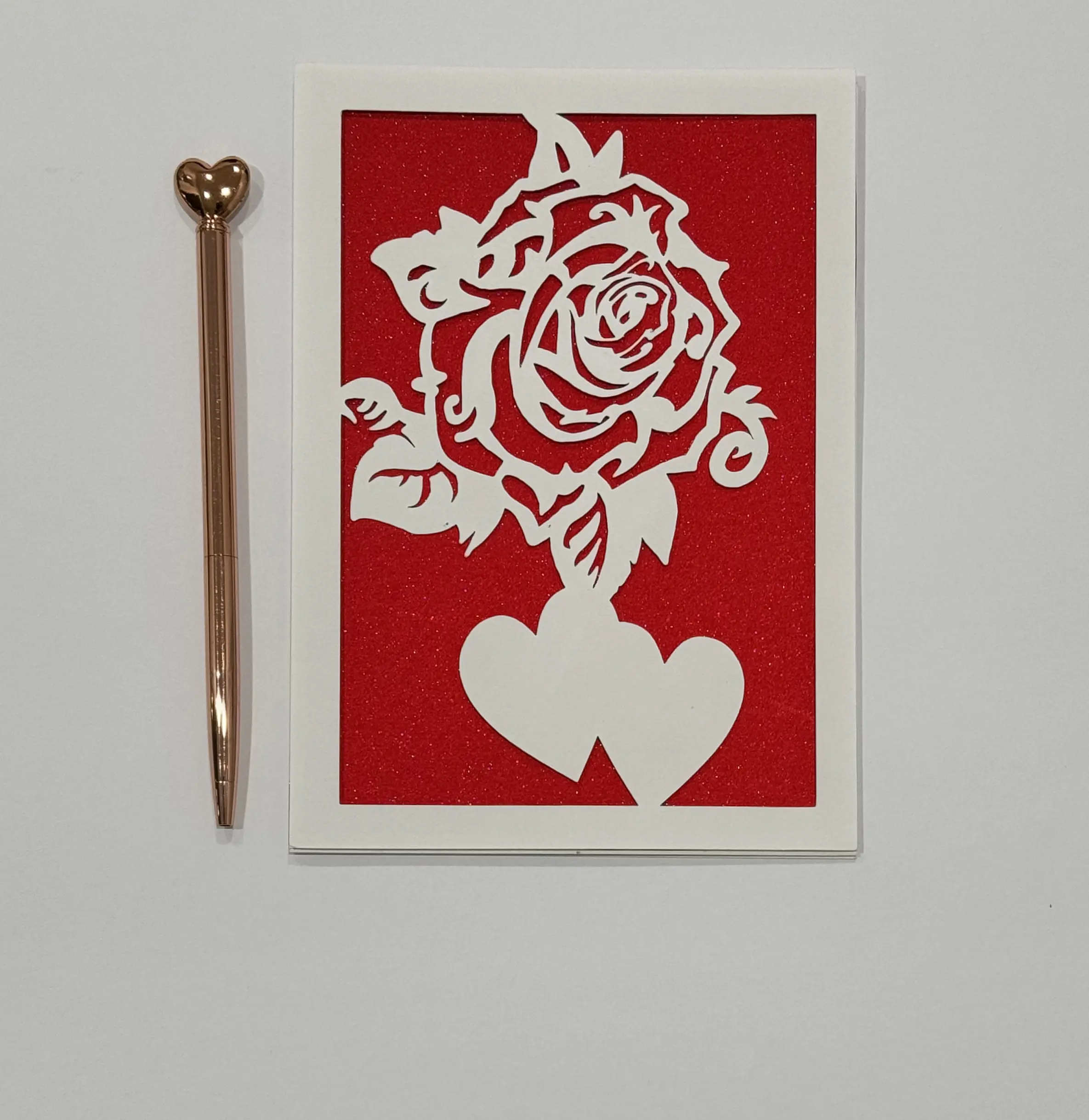 Rose & Heart Valentine Card