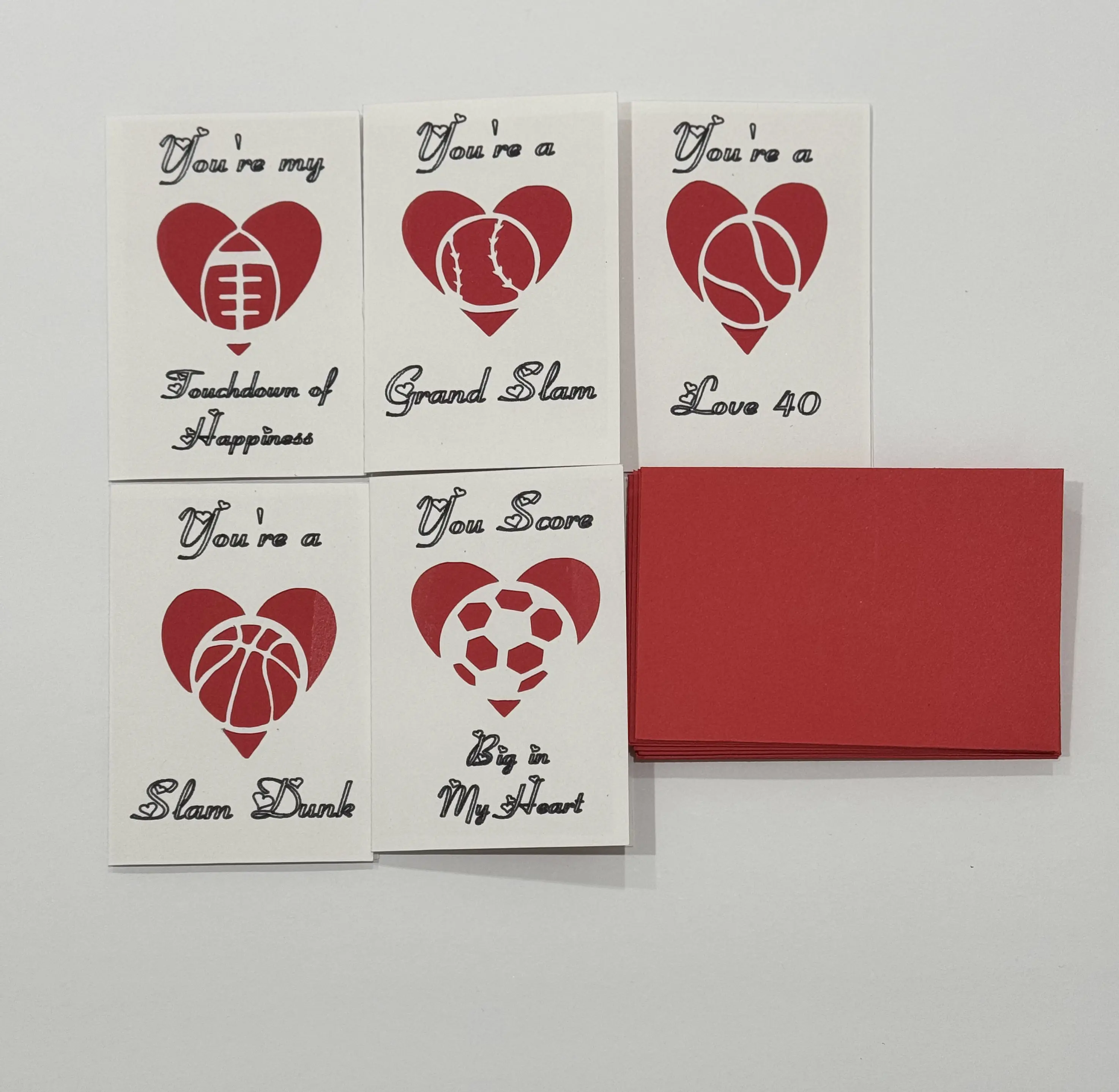 School Kids Valentine Sports Mini Card Set of 10