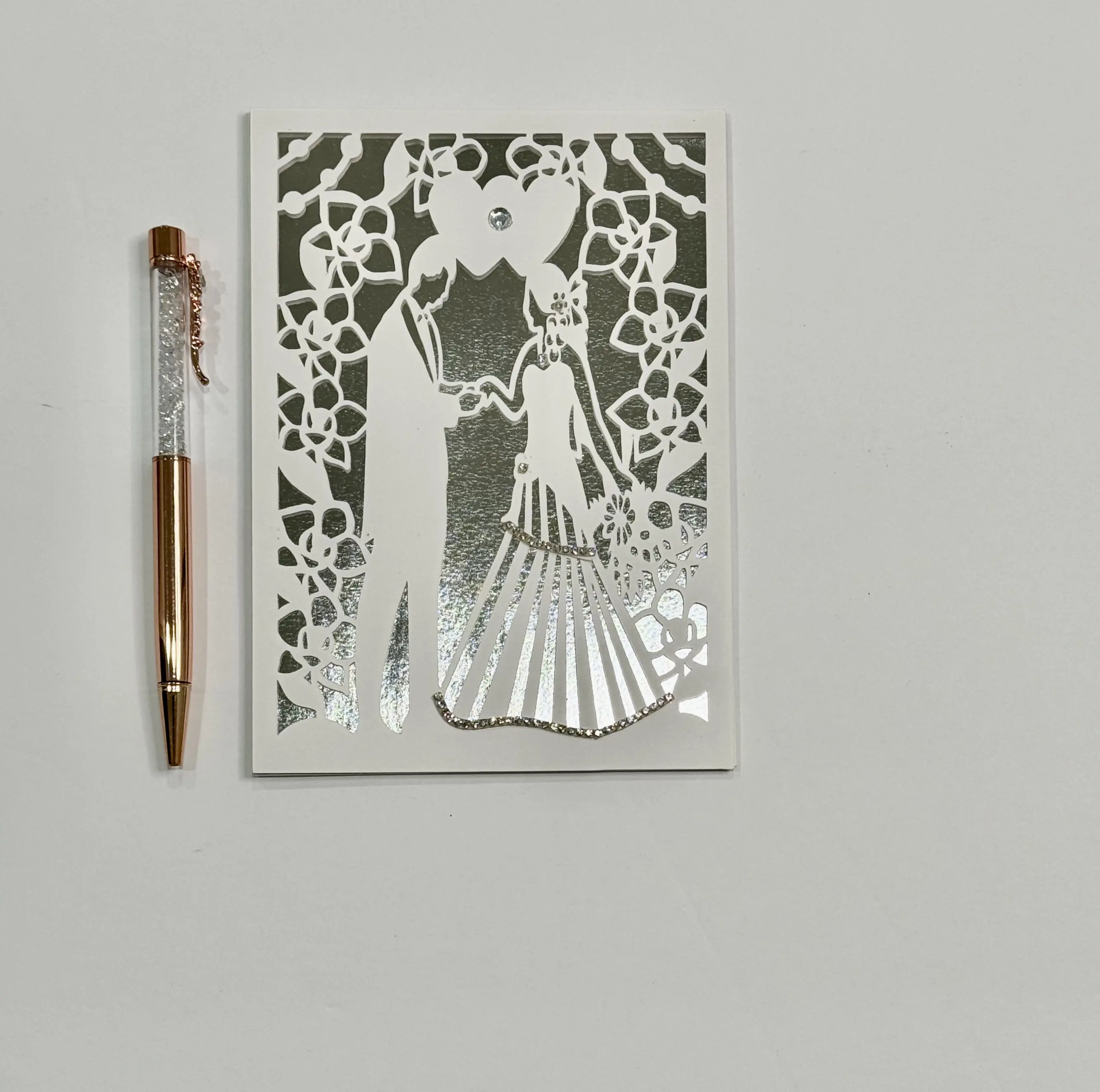 Wedding Couple Card (Silver)