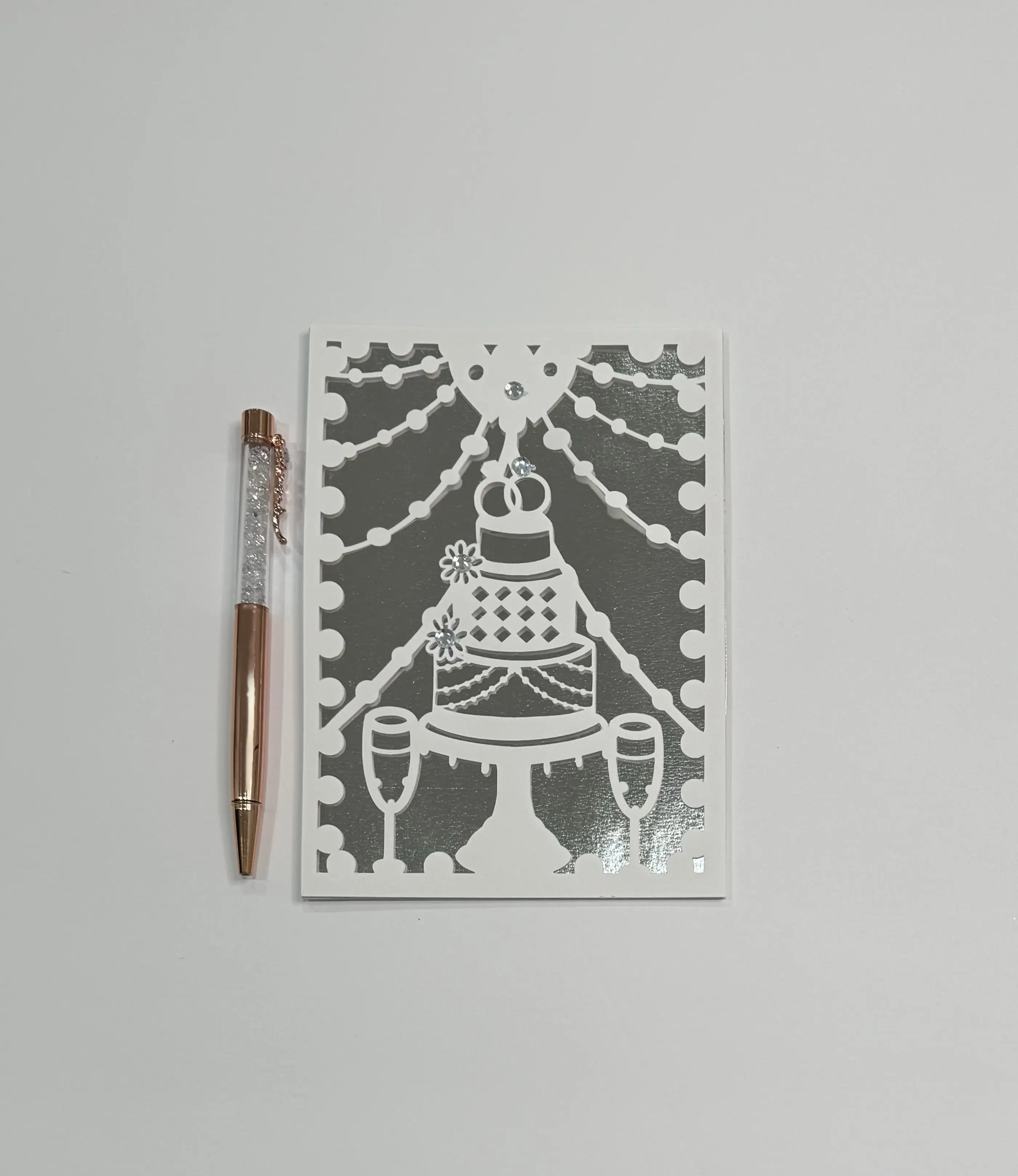 Wedding Cake Card (Silver)