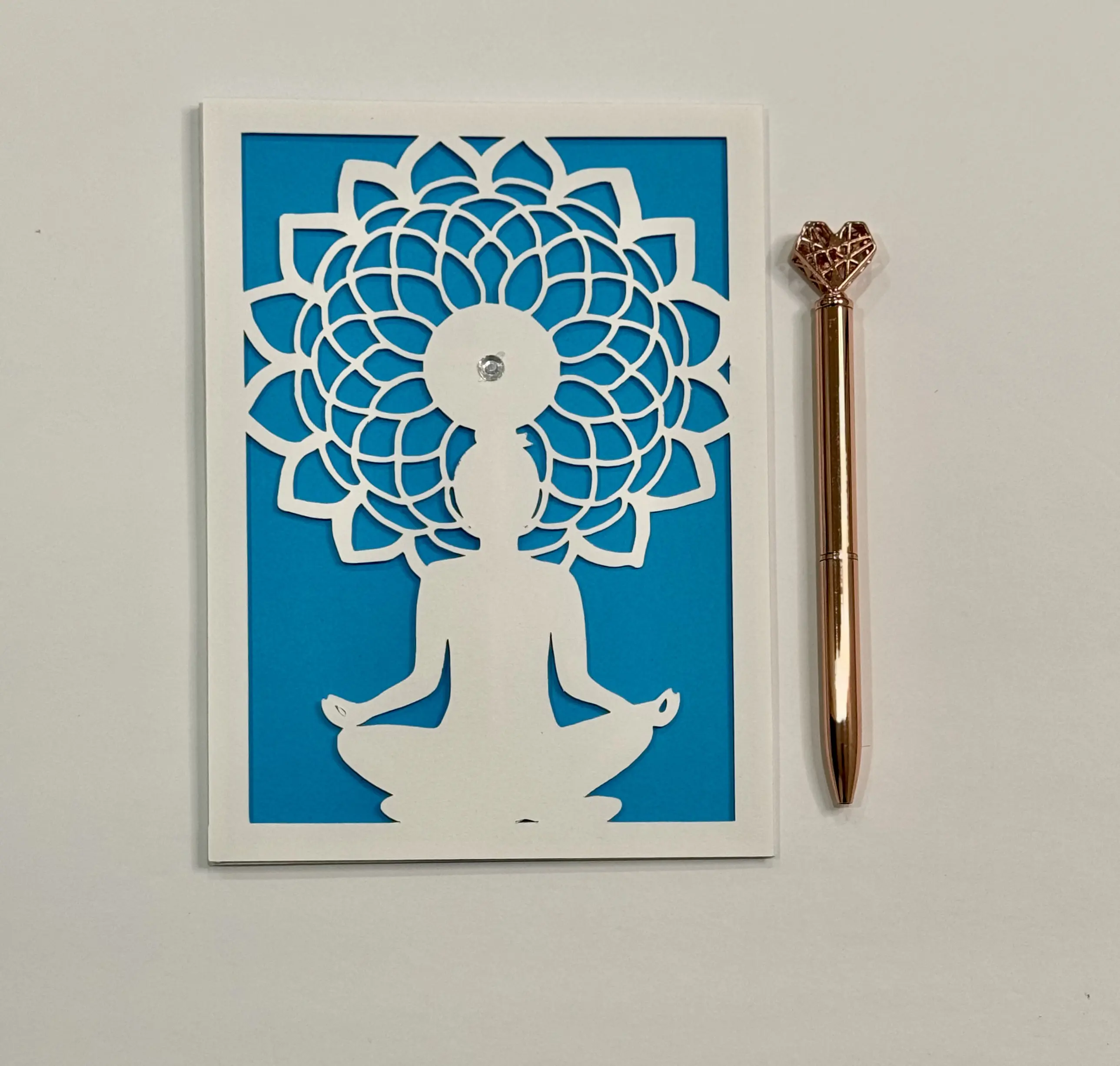 Lotus Meditation Mandala Card (Blue)
