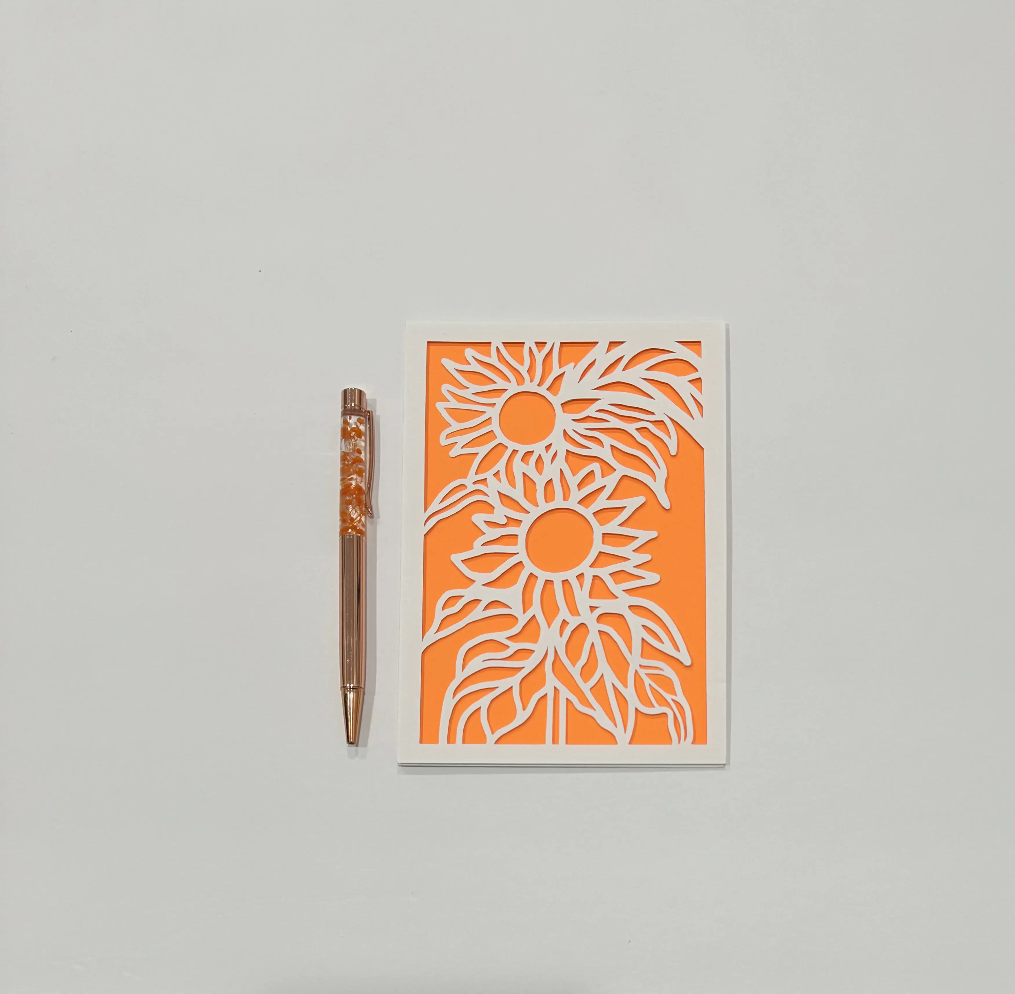 Sunflower Card (Orange)