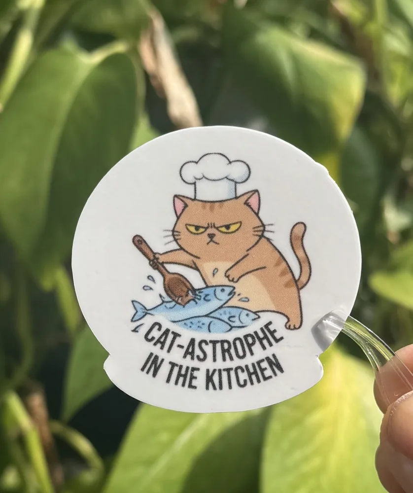 Cat-Astrophe Chef Cat Sticker