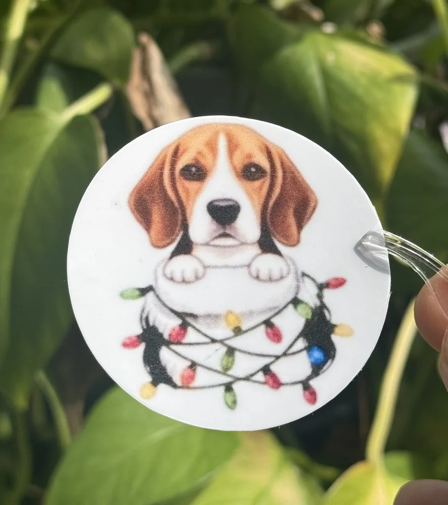 Beagle Holiday Lights Sticker