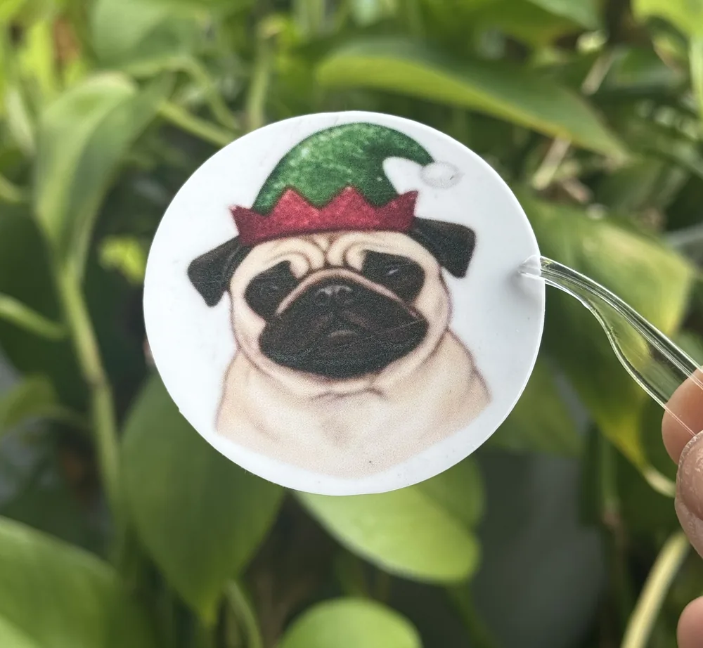 Pug Elf Hat Sticker