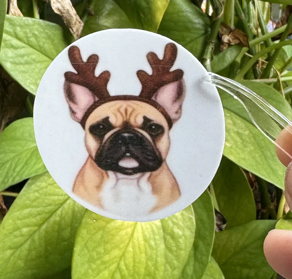 French Bulldog Antlers Sticker