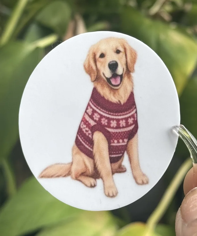 Golden Retriever Sweater Sticker