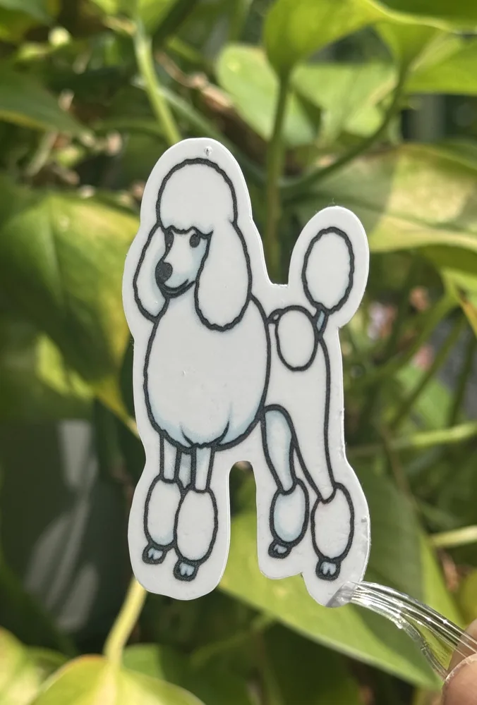 Poodle Die-Cut Sticker (White)