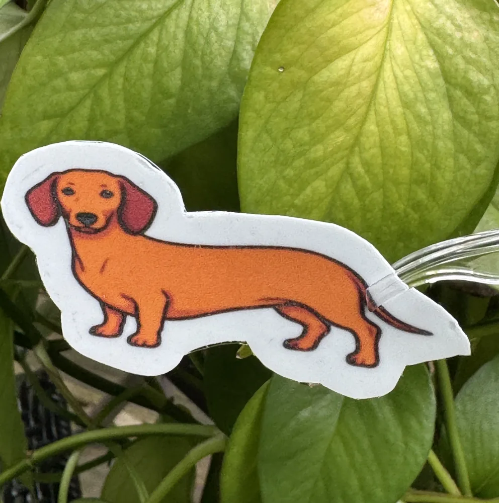 Dachshund Die-Cut Sticker (Tan)
