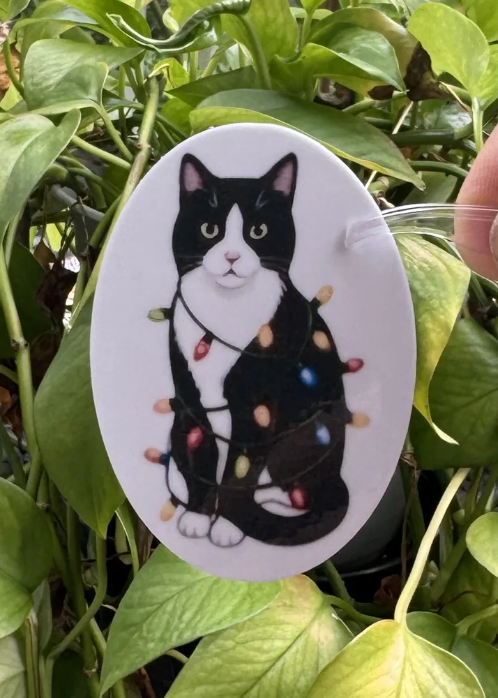 Tuxedo Cat Lights Sticker