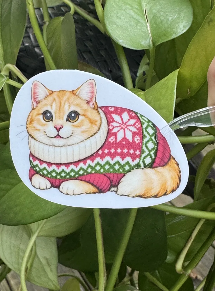 Orange Cat Sweater Sticker (Lounging)