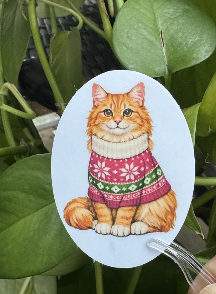 Orange Tabby Sweater Sticker