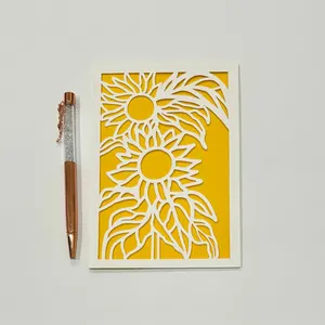 Layered paper-cut sunflower card